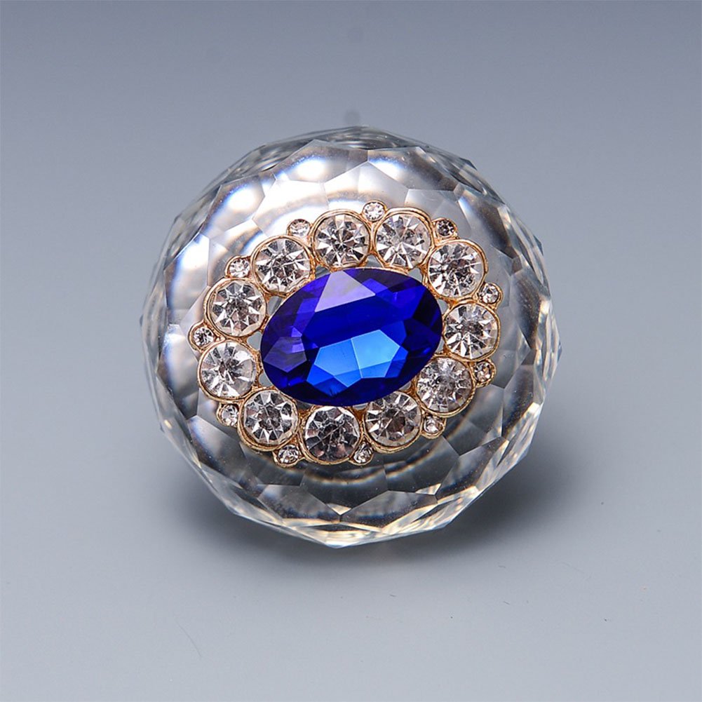 40mm Luxurious Crystal Door Knobs Zinc Alloy Pull Handle For