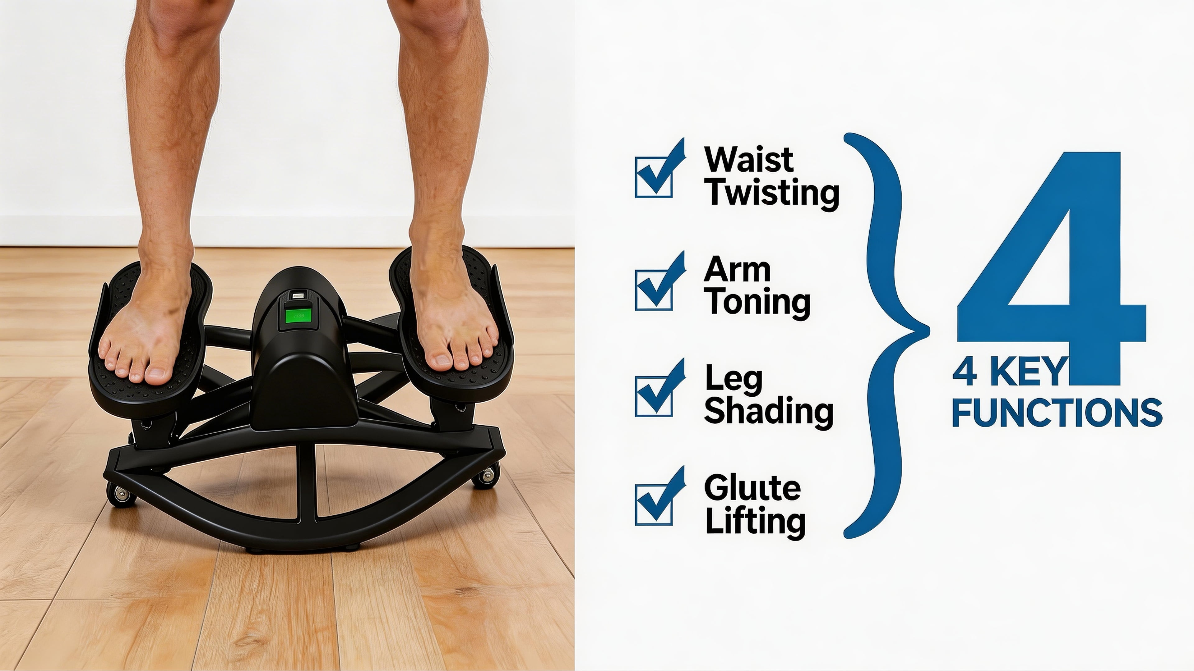 Portable Mini Stair Stepper for Home Workout, Low-Impact Elliptical Step Machine with Quiet Hydraulic System, Non-Slip Pedals, Digital Monitor & Compact Design for Full Body Exercise