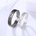 thumbnail image 3 of Anillos de pareja ajustables de 2 piezas, de apariencia de de aleación de moda, de joyería de adorno negro / para amant Salvador Anillo de pareja de patrones de corazón, 3 of 8
