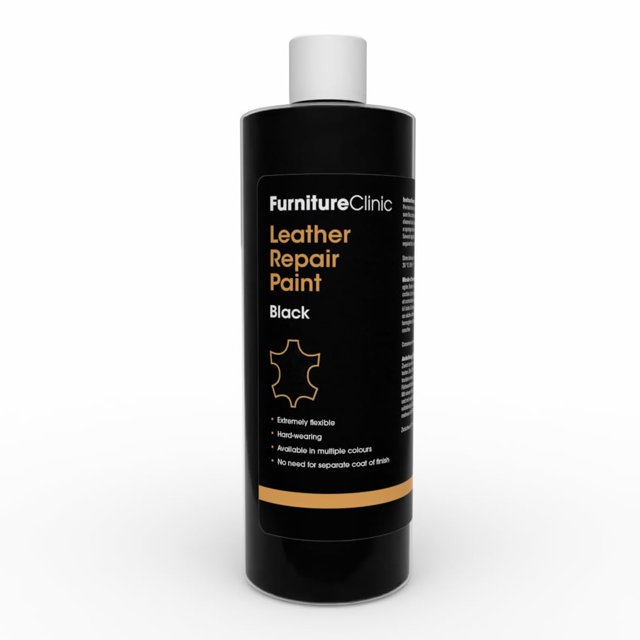 Pintura para reparación de piel Furniture Clinic, 500 ml, color negro
