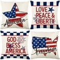 thumbnail image 6 of XMMSWDLA Patriotic Decor-Throw Pillow Covers 18x18 in,4th of July Pillow Case for Independence Day,Memorial Day,Veteran's Day,USA,American Summer Outdoor Red White Blue Decorations, 6 of 6