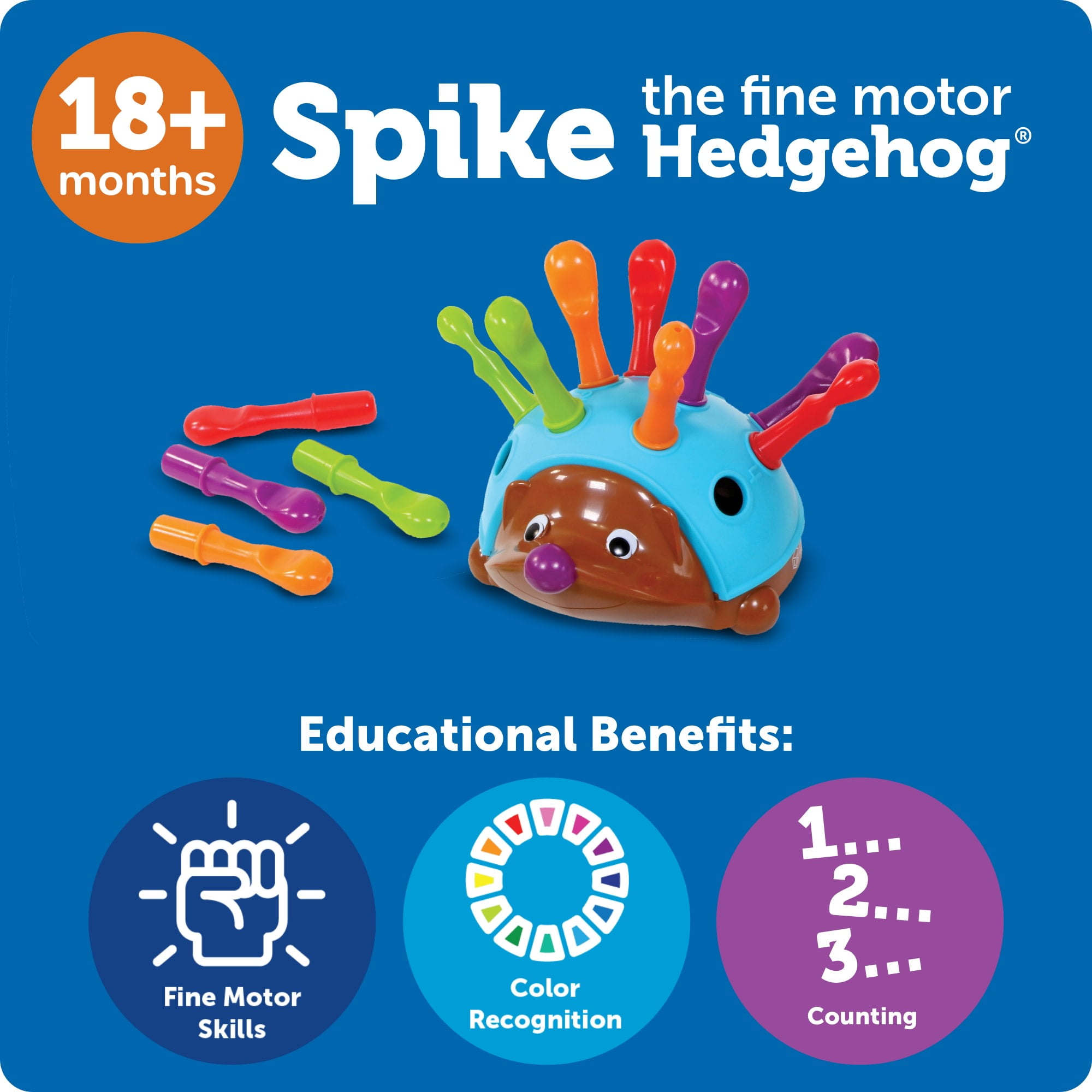 Learning Resources Spike The Fine Motor Hedgehog, Sensory Toys, Montessori, Ages 18 Months +