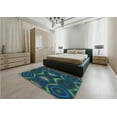 thumbnail image 4 of Ahgly Company Indoor Square Patterned Dark Cyan Green Area Rugs, 4' Square, 4 of 6