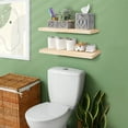 thumbnail image 4 of Sorbus Wood Floating Shelves for Wall - 24” Solid Wood Wall Shelves for Bathroom Decor, Books, Bedroom & Living Room - Set of 2 Wall Mounted Kitchen Shelves - Durable 100% Premium Solid Pine, 4 of 7