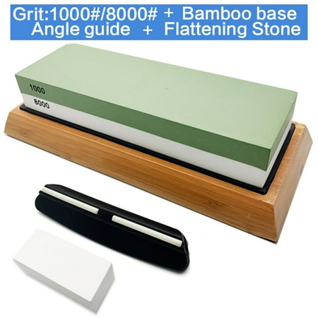 

Professional Whetstone Knifes Sharpening Stone 2 Side Grit Waterstone Whetstone Knife Sharpener Non-Slip Bamboo Base Angle Guide