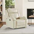 thumbnail image 2 of CHITA Genuine Leather Power Recliner Chair with Adjustable Headrest, Cream, 2 of 17
