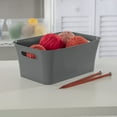 thumbnail image 4 of Mainstays Medium Bin, Open Plastic Storage Containers, Versatile Stylish Organizers with Handles, Gray Flannel, 4 of 12