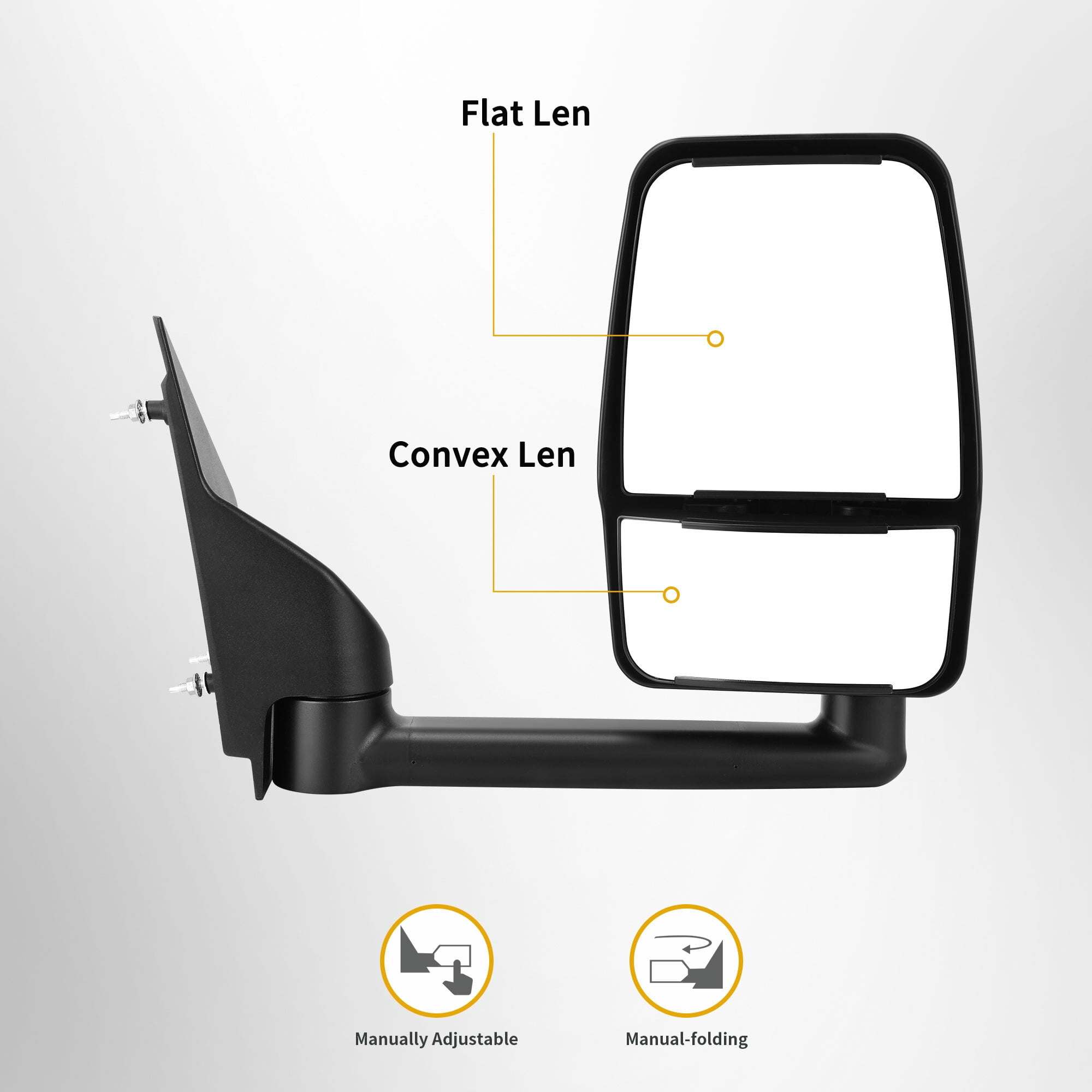 LEDKINGDOMUS  Replacement Power Side Mirror Passenger Right for Chevy Express GMC Savana 1500/2500/3500 2003-2018, Manual Fold Adjustable Convex Glass OEM-Style Plug and Play
