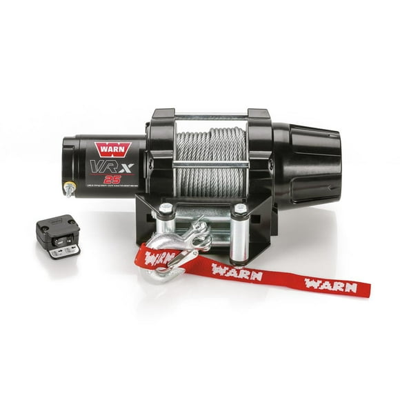 Warn Winch 101025 VRX; Vehicle Mounted; ATVs and Side By Sides; Waterproof; 12 Volt; 2500 Pound Line Pull Capacity; 50 Foot x 3/16 Inch Steel Rope; Roller Fairlead