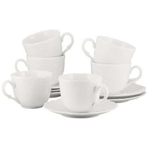 10 Strawberry Street Valentina Porcelain Cup & Saucer, Set of 6, White