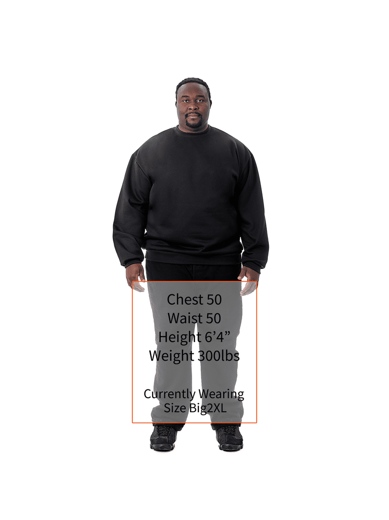 JC DISTRO USA-made Men's Big Size Mid-Weight Fleece Crewneck