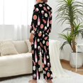 thumbnail image 3 of Top-kevin Wine Glasses Hearts Music Stars Women's Long-Sleeve Shirt And Full-Length Bottom Pajama Set, 3 of 12