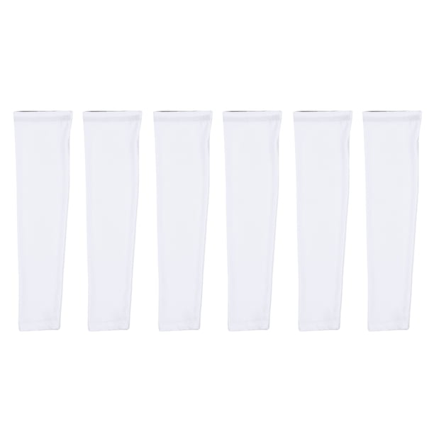 Mangas de brazo de enfriamiento de 3 pares Protector solar unisex Protector de bloque UV Cubierta de brazo de enfriador Mangas largas para acampar Montañismo Conducción - Tamaño L (Blanco)