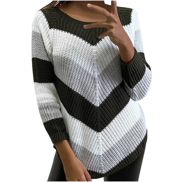 Blusa de suéter de color sólido con cremallera de manga larga con cuello en V clásico para mujer Pompotops gfhjh5356