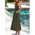 thumbnail image 4 of Vestido largo PRETTYGARDEN sin mangas para mujer Aline Army Green, 4 of 9