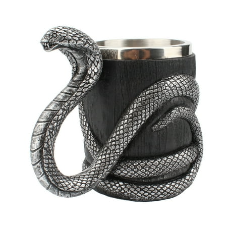 

Faithtur Cobra Mug 304 Stainless Steel Resin Vintage Drink Accessory