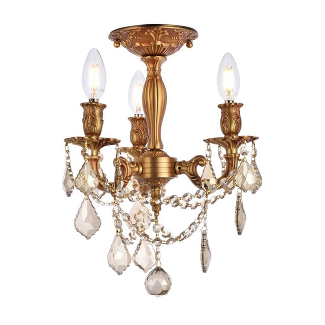 Elegant Lighting Rosalia 13" 3 Light Royal Crystal Chandelier