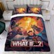 thumbnail image 4 of ¿Qué pasaría si...? Conjunto de sábanas temático, trío de piezas, cómodo y amigable con la piel, diseño único, regalo de decoración para el hogar para familiares, amigos y fans, 90 cm * 190 cm, 4 of 6
