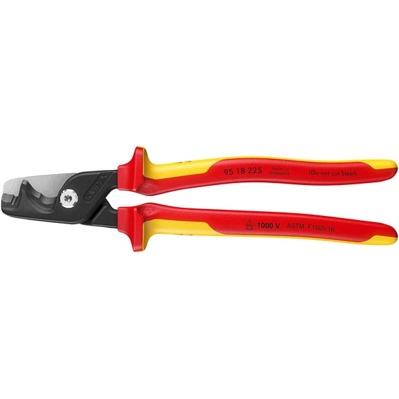 KNIPEX Tools 95 18 225 US StepCut&reg; XL Cable Shears-1000V Insulated, 9"