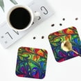 thumbnail image 4 of Lsque Pride Rainbow Pattern 4" Drink Coasters Set of 4, PVC Leather Absorbent Coasters, Table Coaster Set Decorative Coffee Cup Coasters Housewarming Gift -Square, 4 of 6