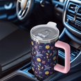 thumbnail image 6 of Floral 40oz Tumbler– Stainless Steel Insulated Tumbler with Handle and Straw, Large Capacity Travel Cup for Hot & Cold Drinks,Thanksgiving,Christmas, Spring,Flower, 6 of 6