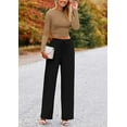 thumbnail image 6 of PRETTYGARDEN Women's 2 Piece Loungewear Long Sleeve Crop Top Wide Leg Palazzo Pants Set Tracksuits Casual Outfit, 6 of 10