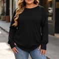 thumbnail image 5 of GUACER Plus Size Long Sleeve Tops for Women Casual Crewneck Thumb Hole Shirts Soft Stretch Knit Loose Raglan Sleeve Tees, 5 of 6