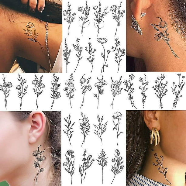 Ornemental Temporary Tattoo, Decorative Tattoos, Fine Line Tattoo