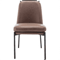thumbnail image 3 of Modern Curved Back Dining Chair with Metal Base, Upholstered Accent Chair for Dining Room, Home Office, 3 of 9
