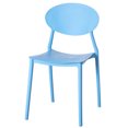 thumbnail image 1 of Modern Plastic Outdoor Dining Chair with Open Oval Back Design, Blue, 1 of 1