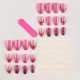 thumbnail image 3 of Uñas postizas cuadradas medianas con punta francesa y acrílico rosa brillante, 3 of 5