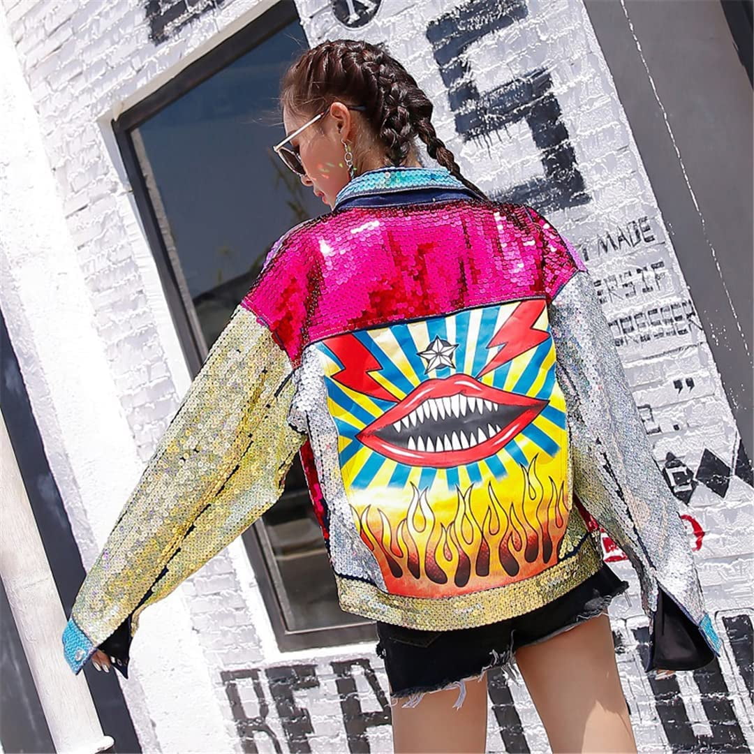Glitter jean jacket clearance