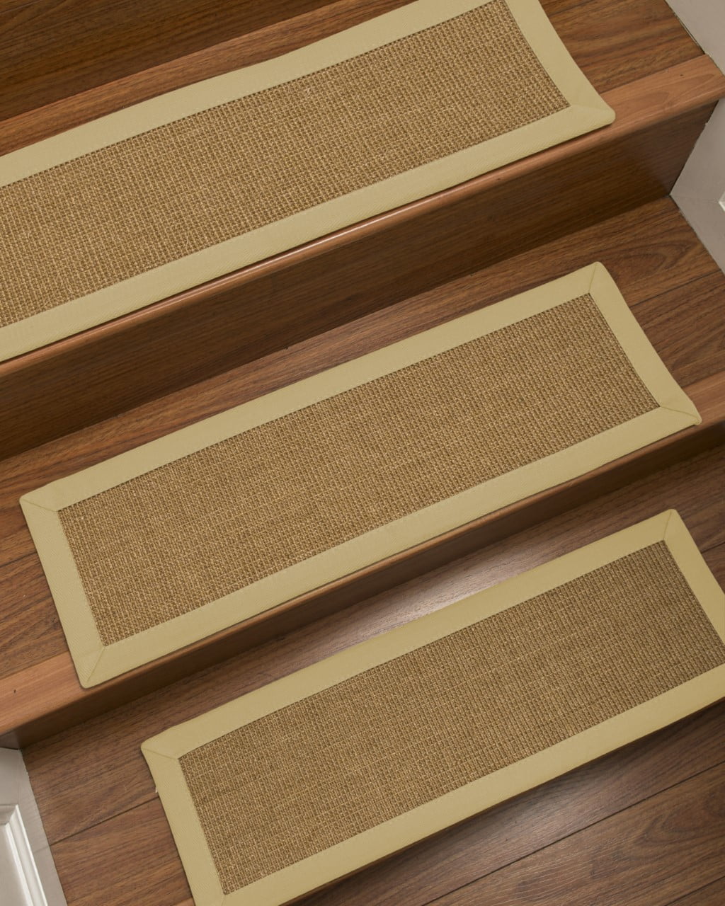 Natural Area Rugs "Moda" Sisal Light Brown, Custom Stair Treads (9" x