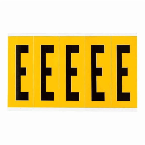 Brady Letter Label, E, 5in.Hx1-3/4in.W, Vinyl 1560-E
