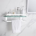 thumbnail image 5 of KES Bathroom Glass Vanity Shelf with Towel Bar Anodized Aluminum Wall Mount Shower Storage, 1 Shelf, 5 of 10