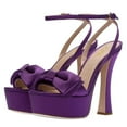 thumbnail image 4 of YDN Women Graceful Bowkont Open Toe Platform Sandals Super High Heels Buckled Strap Pumps Prom Evening Dressy Shoes Size 13 Purple, 4 of 4