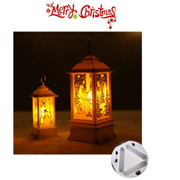 Rustic Christmas Decor Lantern Battery Operated Led Candle Lamp Seasonal Decorations Walmart Com Walmart Com
