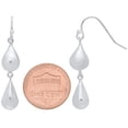thumbnail image 2 of 7.4mm Sterling Silver Nickel-Free Double Pear Shape TearDrop Dangling Earrings - Made in Italy, 2 of 5