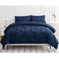 thumbnail image 3 of Comforter Set 7 Piece Pintuck  Navy Blue Bedding, 3 of 6