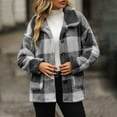 thumbnail image 5 of Fashion Plaid Fleece Jackets for Womens Plus Size Solid Color Zipper Pocket Hooded Ear Loose Jacket Long Sleeved Hooded Casual Jacket/jacket, 5 of 8