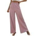 thumbnail image 2 of Baqcunre Women's Loose Fit Pleated Loose and Lean Long Court Trousers,Size S-3XL,Wide Leg Pants Woman,Womens Sweatpants,Women's Pants,Womens Clothes,Color Pink, 2 of 8