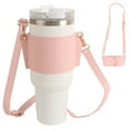 thumbnail image 2 of Adjustable Tumbler Carrier Strap Leather Cup Holder Sleeve for 30-40oz Water Bottles Hands Free Crossbody 13.8-22.8 in, 2 of 4