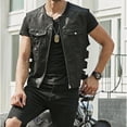 thumbnail image 1 of Chaleco de cuero para hombre Primavera y otoño Tendencia de moda Chaleco de chaqueta de un solo pecho Chaleco para hombre, 1 of 6