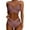 Brown, variant on 2PCS Bikini Sets For Women High Waisted Bikini Push Up Swimsuit Wrap Bohemian Bathing Suit Honeymoon Cruise Trendy Wear