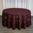 BalsaCircle 120" Burgundy Gold Metallic Geometric Design Polyester ...