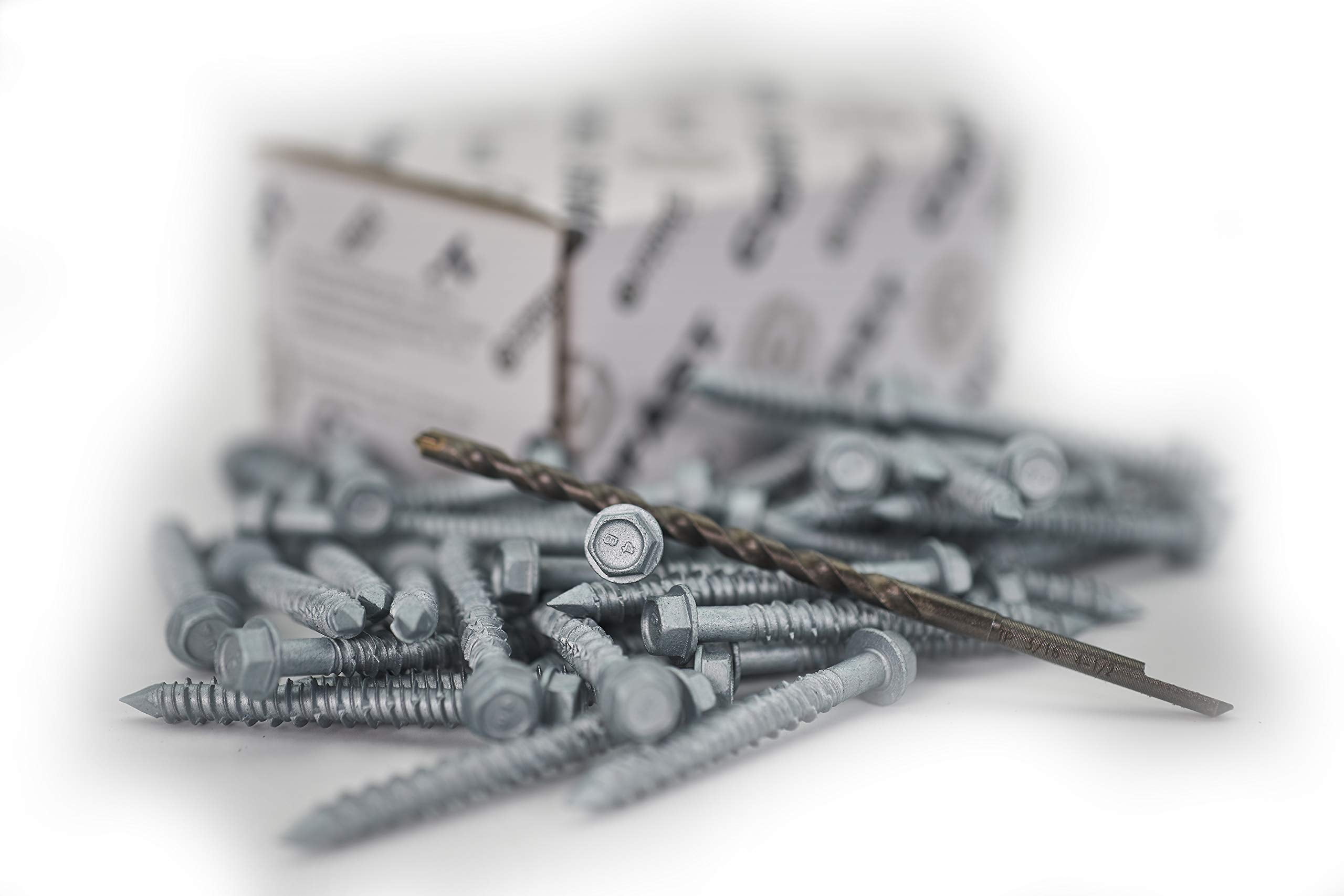 CONFAST 1/4" x 2-1/4" Concrete Screws 410 Stainless Steel Hex with Concrete Drill Bit for Anchoring to Masonry, Block or Brick (50 per Box)