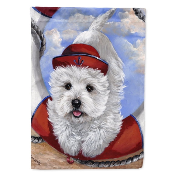 Westie Ahoy Sailor Flag Canvas House Size