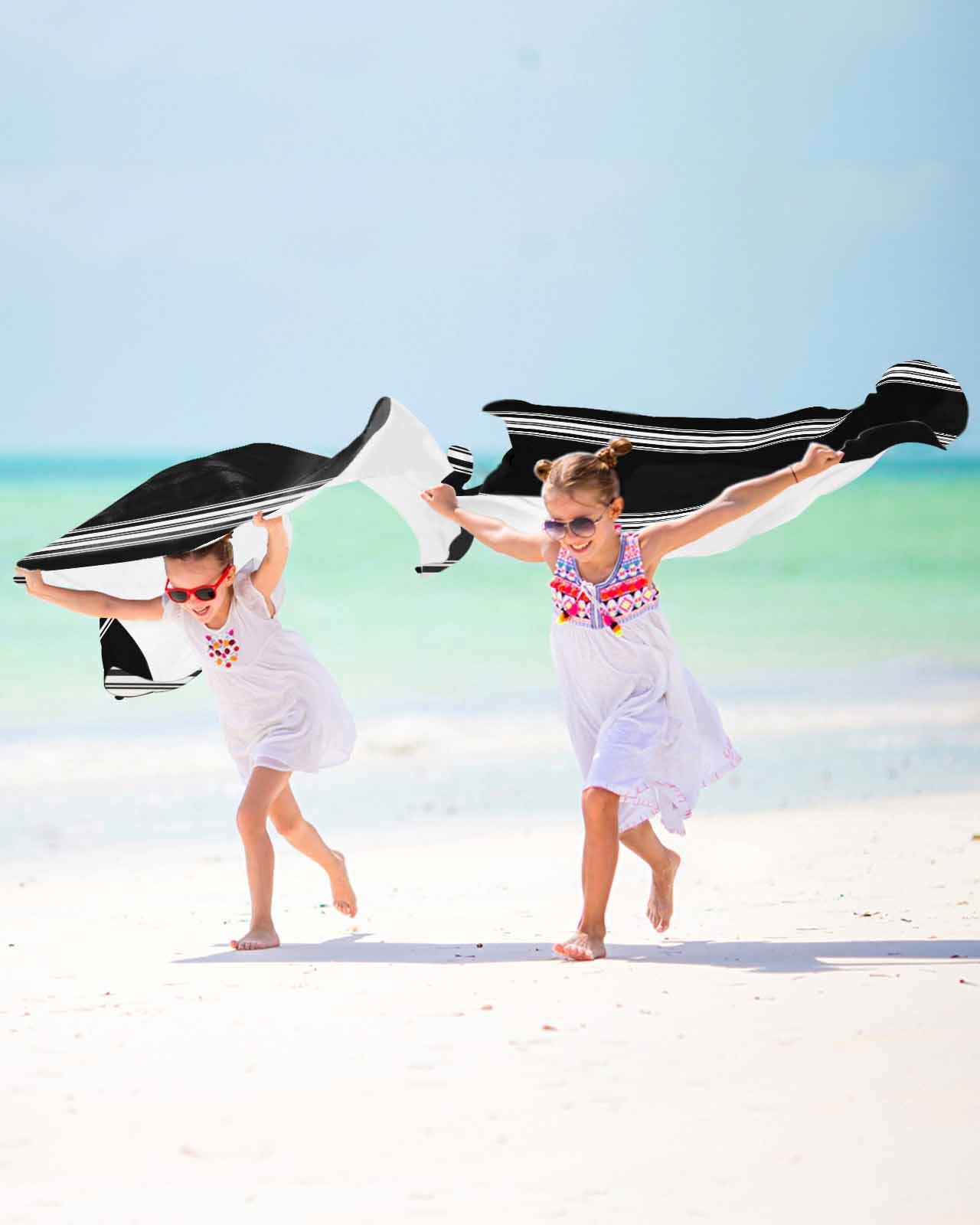 Black Striped Beach Towels Oversized Super Absorbent, Farmhouse Black White Stripes Lightweight Bath Towel Quick Dry Sets For Bathroom/Pool/Rv Camping/Beach Play/Gym Room/Picnic 30"x60"
