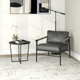 thumbnail image 2 of Evelyn&Zoe Pivetta 22" Wide Round Side Table with MDF Top, Blackened Bronze/Black Grain, 2 of 6