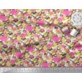 thumbnail image 2 of Soimoi Poly Georgette Fabric Camouflage Texture & Flamingo Bird Printed Fabric 1 Yard 42 Inch Wide, 2 of 3